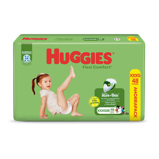 Pañal Huggies Flexi Comfort Ahorrapack XXXG X 48 Unidades